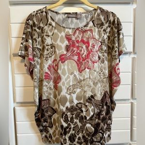 Chico’s brown and pink blouse